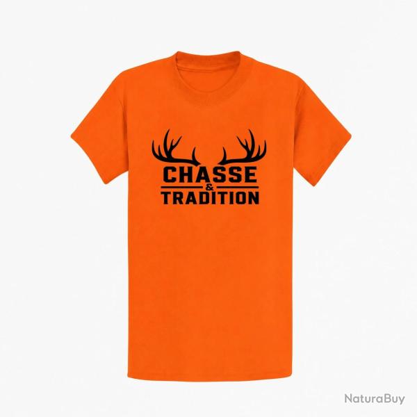 T-shirt Chasse Chasse et tradition Panache Orange