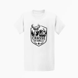 T-shirt Chasse Chasse en famille Grand gibier Blanc