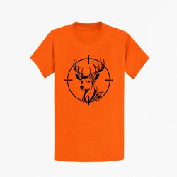 T-shirt Chasse Cerf floral Dans la mire Orange