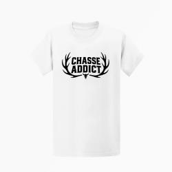 T-shirt Chasse Chasse addict Panache orange Blanc