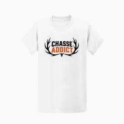 T-shirt Chasse Chasse addict Panache orange Blanc / Orange