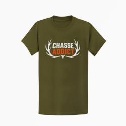 T-shirt Chasse Chasse addict Panache orange Kaki / Blanc et orange