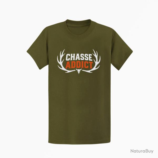 T-shirt Chasse Chasse addict Panache orange Kaki / Blanc et orange