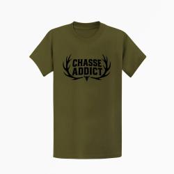T-shirt Chasse Chasse addict Panache orange Kaki / Noir