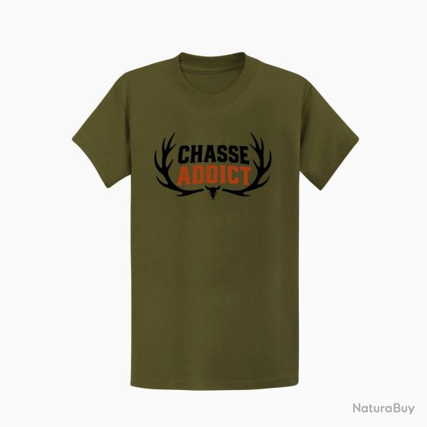 T-shirt Chasse Chasse addict Panache orange Kaki / Noir et orange