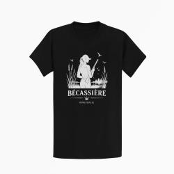 T-shirt Chasse B?cassi?re des marais Personnalisable Noir