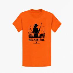 T-shirt Chasse B?cassi?re des marais Personnalisable Orange