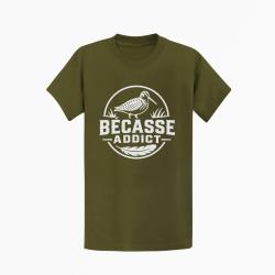 T-shirt Chasse B?casse addict Badge nature Kaki / Blanc