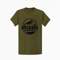 T-shirt Chasse B?casse addict Badge nature Kaki / Noir