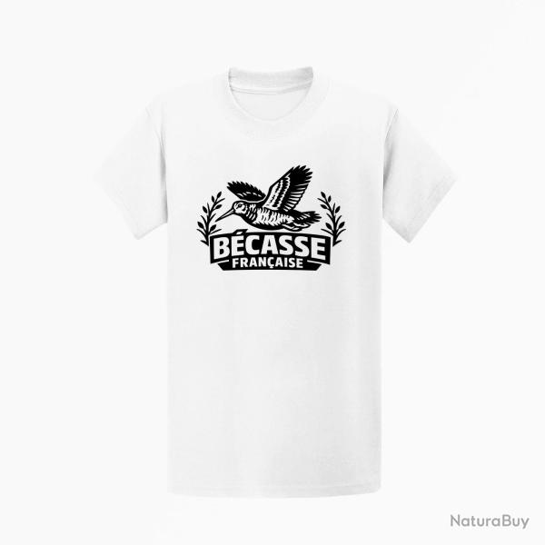 T-shirt Chasse B?casse fran?aise Envol tricolore Blanc