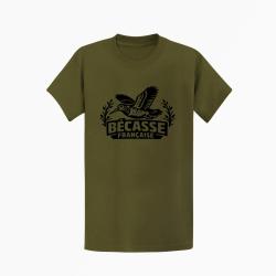 T-shirt Chasse B?casse fran?aise Envol tricolore Kaki / Noir