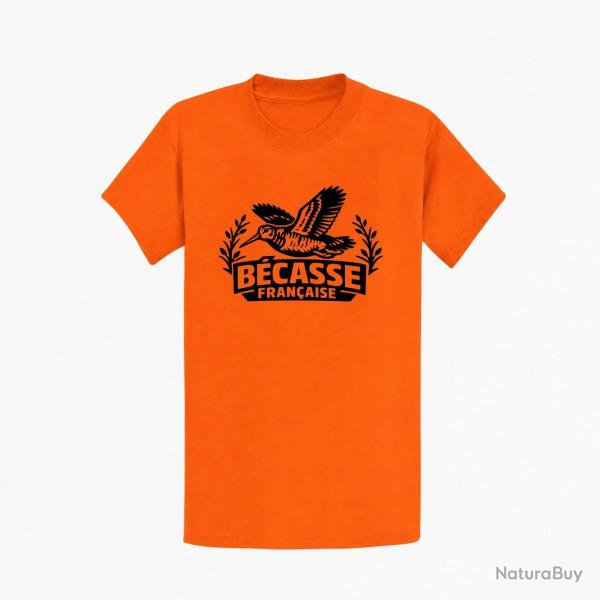 T-shirt Chasse B?casse fran?aise Envol tricolore Orange