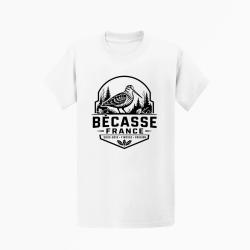 T-shirt Chasse B?casse France Badge forestier Blanc