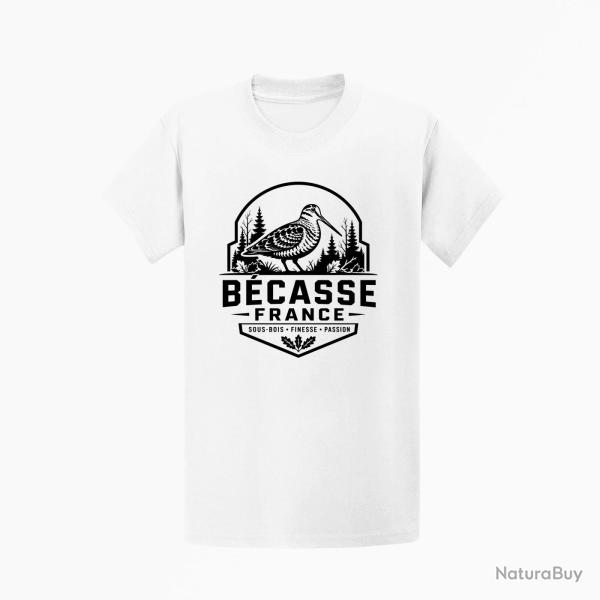 T-shirt Chasse B?casse France Badge forestier Blanc