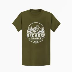 T-shirt Chasse B?casse France Badge forestier Kaki / Blanc