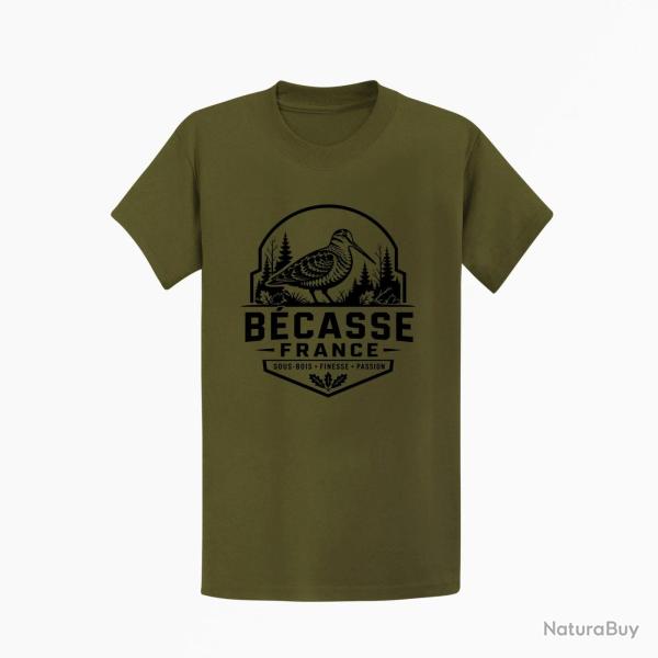 T-shirt Chasse B?casse France Badge forestier Kaki / Noir