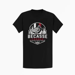 T-shirt Chasse B?casse France Badge forestier Noir / Blanc et rouge