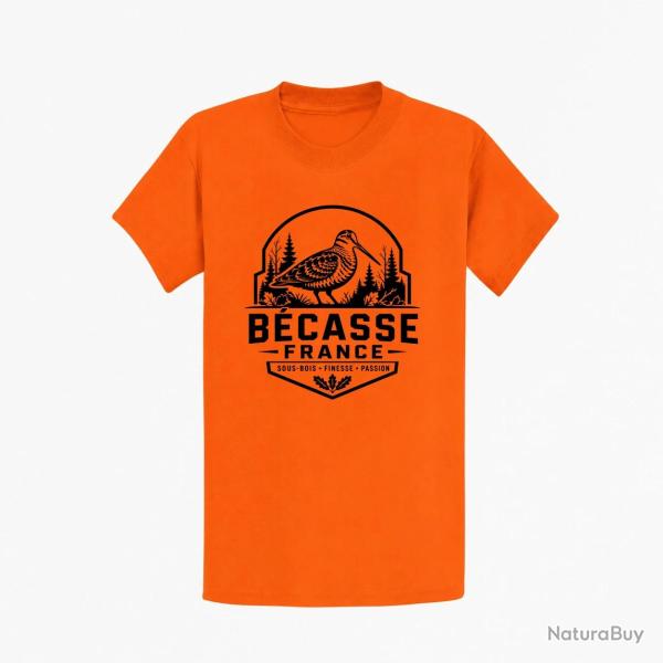T-shirt Chasse B?casse France Badge forestier Orange