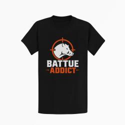 T-shirt Chasse Battue addict Sanglier cibl? Noir / Orange