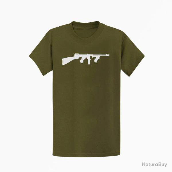 T-shirt Thompson "M1A1" Kaki / Blanc