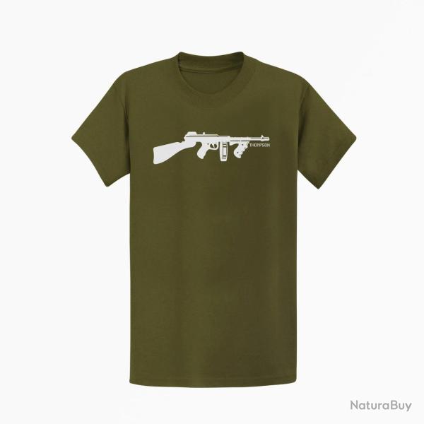 T-shirt Thompson "M1928" Kaki / Blanc