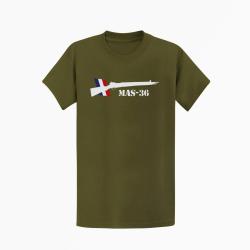 T-shirt ARME MAS 36 Kaki / Blanc et couleur