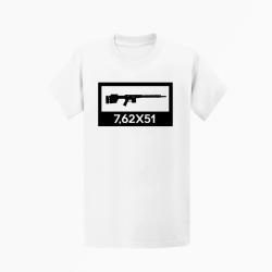 T-shirt ARMES AR10 7,62&times;51 Blanc