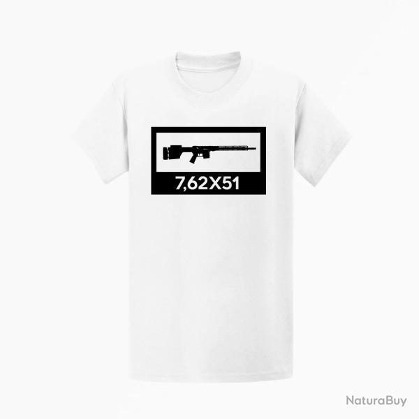 T-shirt ARMES AR10 7,62�51 Blanc