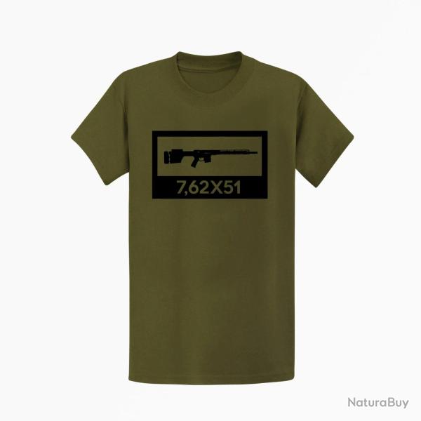 T-shirt ARMES AR10 7,62�51 Kaki / Noir