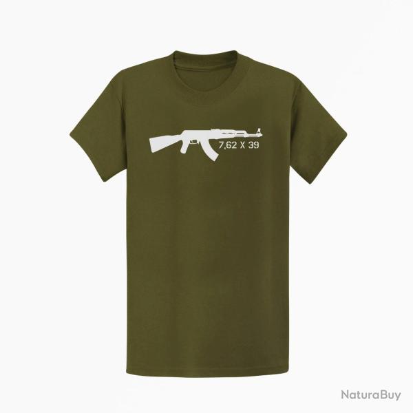 T-shirt ARMES AK 7,62�39 Kaki / Blanc