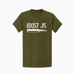T-shirt CARTOUCHE 8&times;57 JS Kaki / Blanc