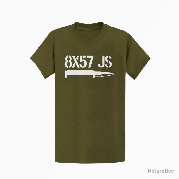 T-shirt CARTOUCHE 8�57 JS Kaki / Blanc