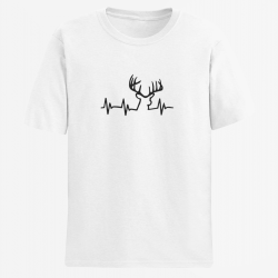 T-shirt CHASSE Battements de Coeur Cerf Blanc