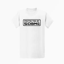 T-shirt PROTECTED BY 50 BMG Blanc