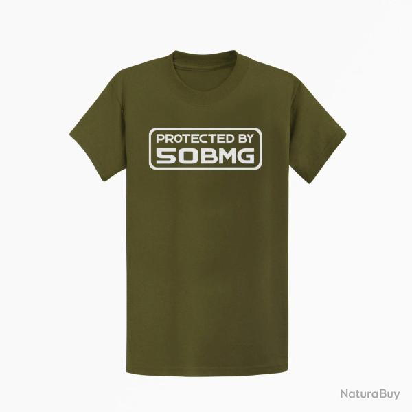 T-shirt PROTECTED BY 50 BMG Kaki / Blanc
