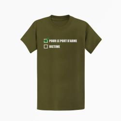 T-shirt PORT D'ARMES Kaki / Blanc