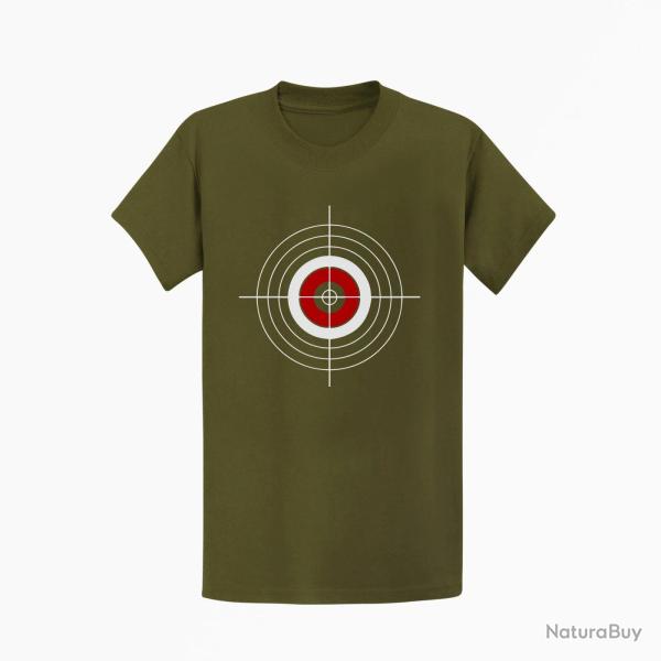 T-shirt Target Cible Rouge Kaki / Blanc