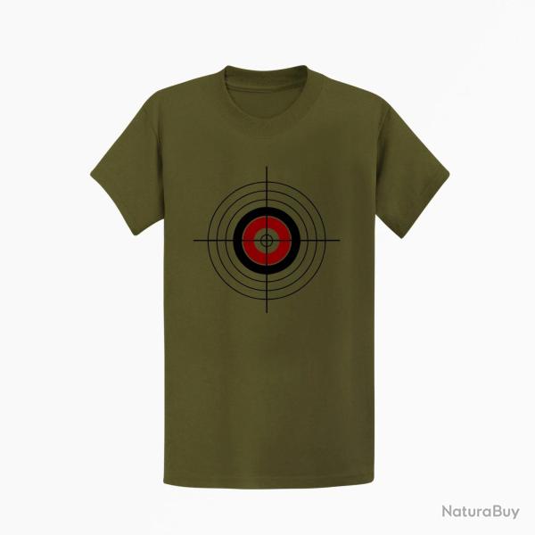 T-shirt Target Cible Rouge Kaki / Noir