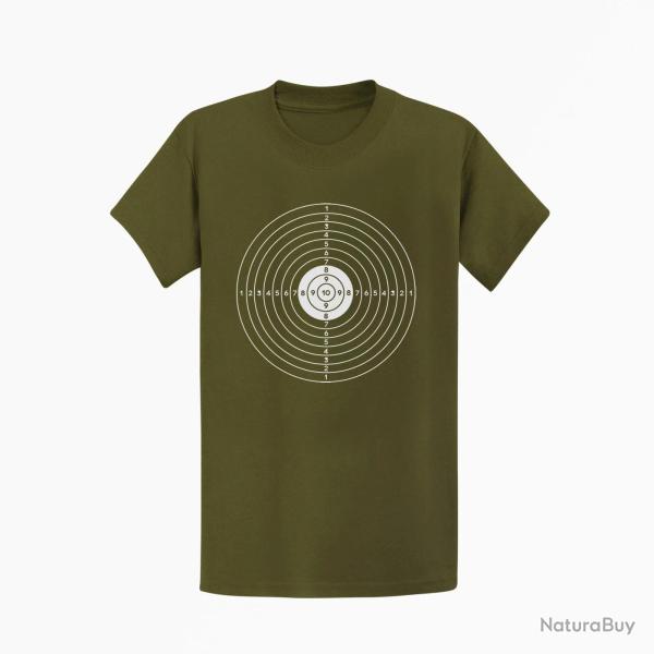 T-shirt Target Cible Kaki / Blanc