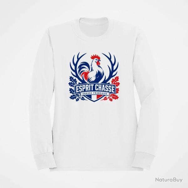 Sweat Chasse Esprit Chasse Fran�aise Coq Blanc