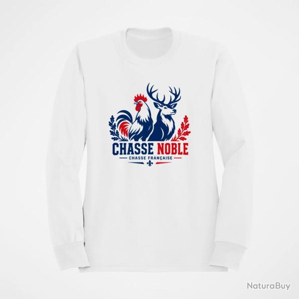 Sweat Chasse Noble Fran�aise Cerf Coq Blanc
