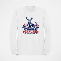 Sweat Chasse Cerf Passion Chasse Fran&ccedil;aise Blanc