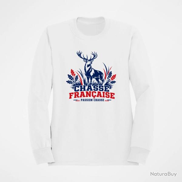 Sweat Chasse Cerf Passion Chasse Fran�aise Blanc