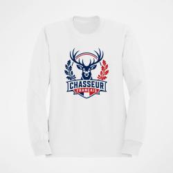 Sweat Chasse Cerf Chasseur Patriote Blanc