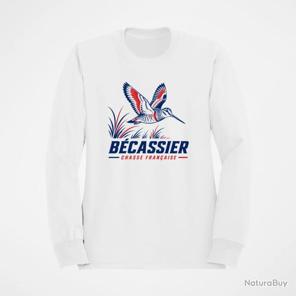 Sweat Chasse B�cassier Passion Chasse Fran�aise Blanc