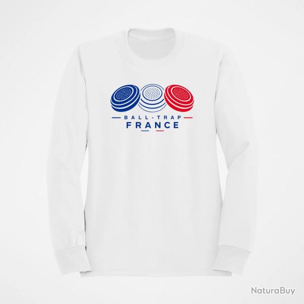 Sweat Ball Trap France Plateaux Tricolores Blanc