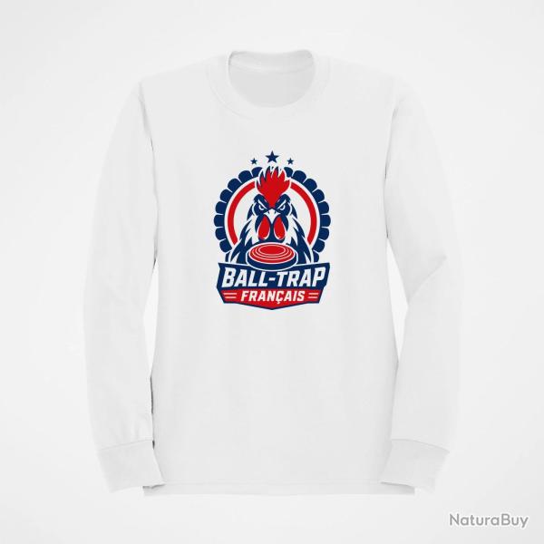 Sweat Ball Trap Fran�ais Coq Tricolore Blanc