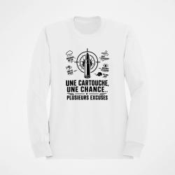 Sweat Tir Sportif Une cartouche plusieurs excuses Blanc