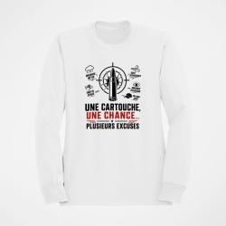 Sweat Tir Sportif Une cartouche plusieurs excuses Blanc / Orange