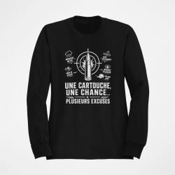 Sweat Tir Sportif Une cartouche plusieurs excuses Noir